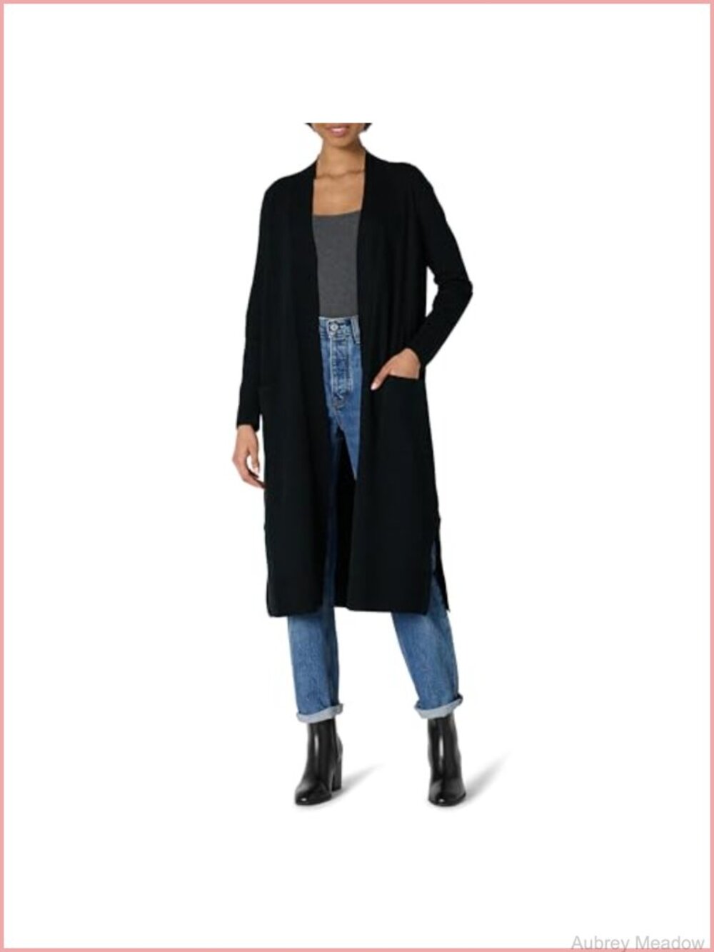Lightweight Viscose Blend Duster Length Cardigan Sweater Regular Fit